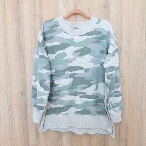 Aerie Womens Oversized Camo Sweatshirt Size M Green Pullover Cozy Casual Lounge
